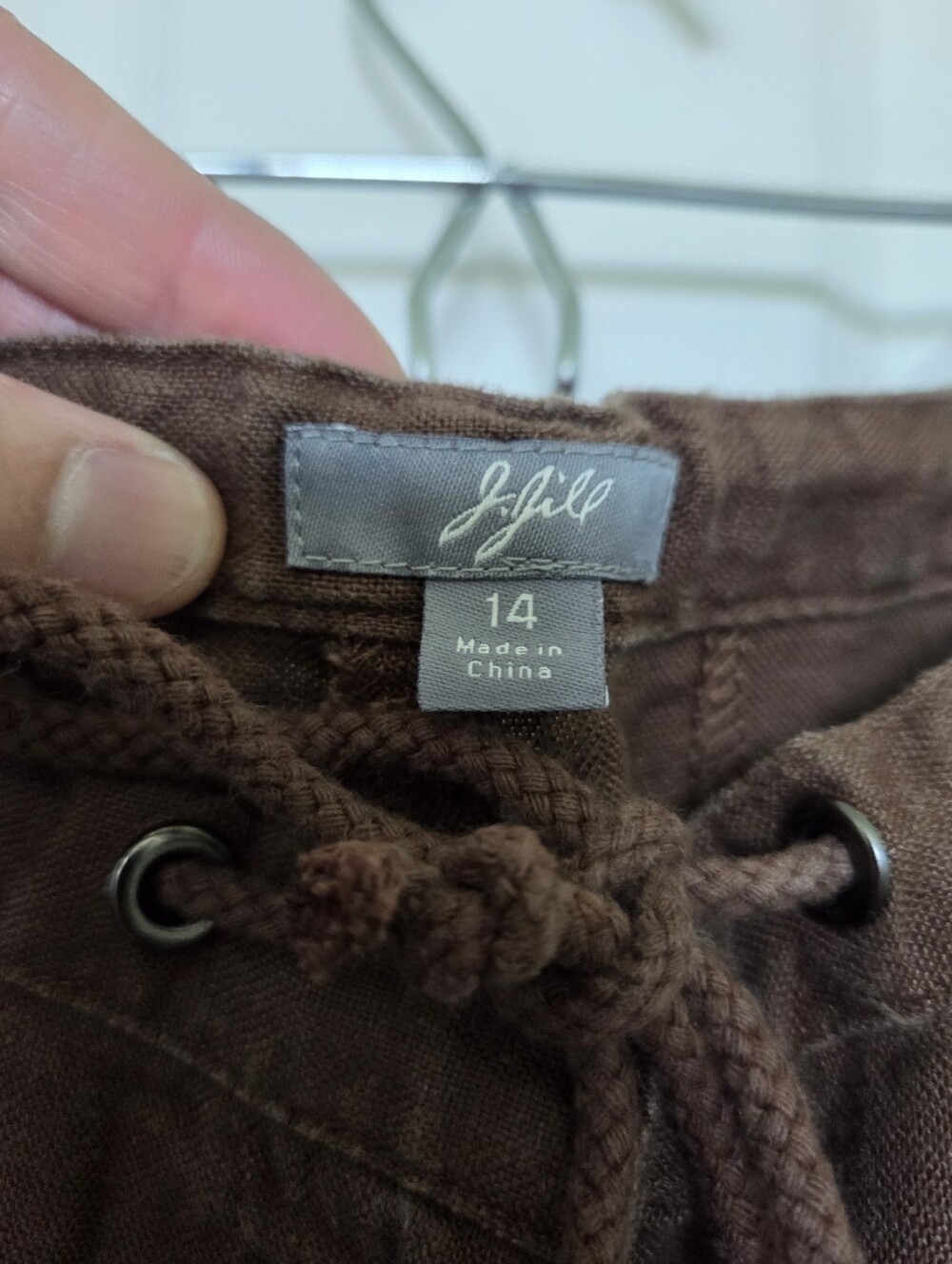 J. Jill Brown Drawstring 100% Linen Pants Summer Resortwear Outdoor Vacay 14 - Picture 2 of 8